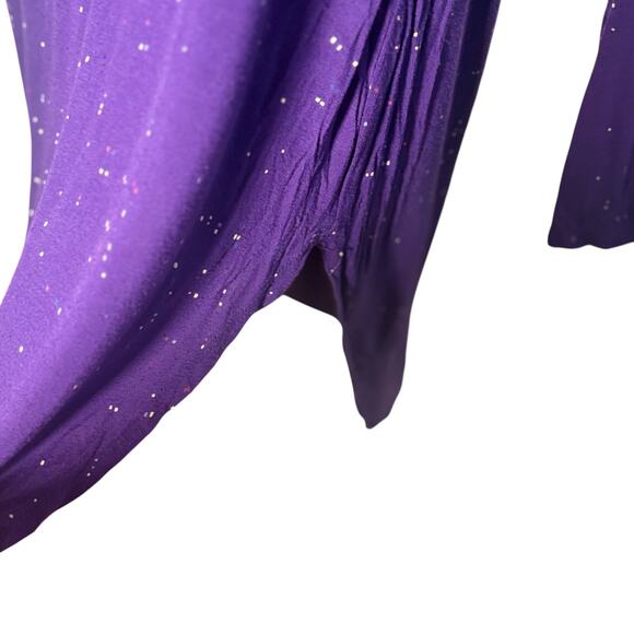 APT 9 ESSENTIALS Size Large Purple Long Sleeve Jersey Tunic Top Speckled - Picture 7 of 7